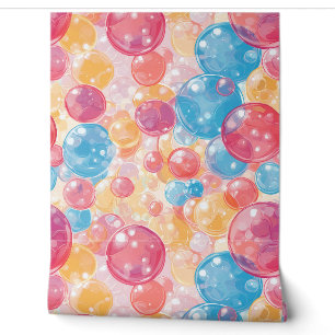 Vibrant and Playful Bubble Pattern Wallpaper