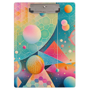 Vibrant and whimsical abstract artwork geometric clipboard
