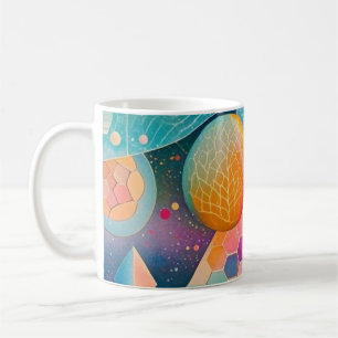 Vibrant and whimsical abstract artwork geometric  coffee mug