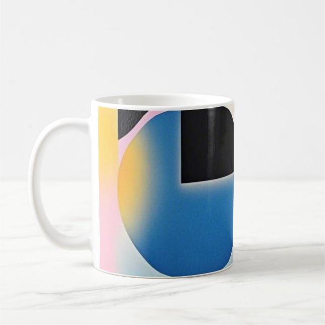 Vibrant and whimsical abstract artwork geometric  coffee mug (Left)
