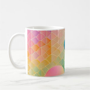 Vibrant and whimsical abstract artwork geometric coffee mug