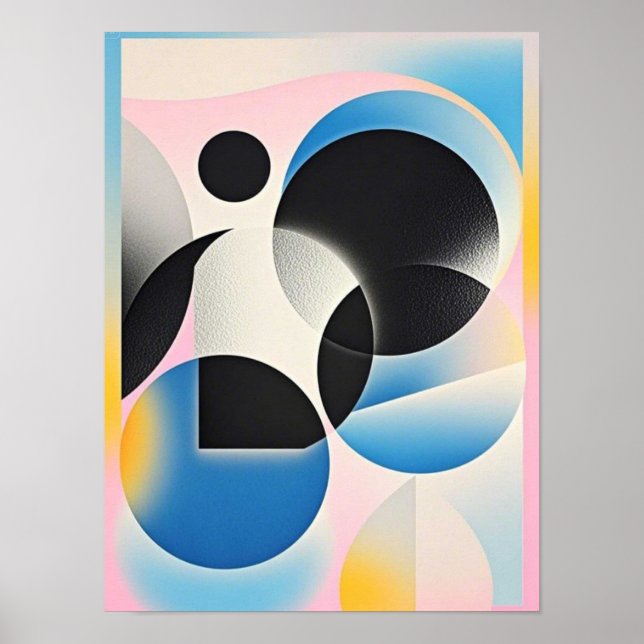 Vibrant and whimsical abstract artwork geometric  poster (Front)