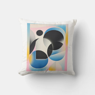 Vibrant and whimsical abstract artwork geometric throw pillow