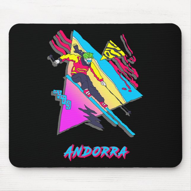 Vibrant Andorra Skiing Adventure Graphic  Mouse Pad (Front)