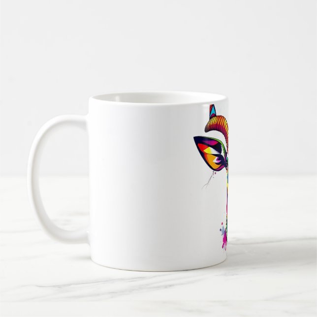 Vibrant Antelope Spirit - Beaded Necklace Art Coffee Mug (Left)