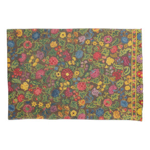 Vibrant Antique Botanical Garden Pattern Pillowcase