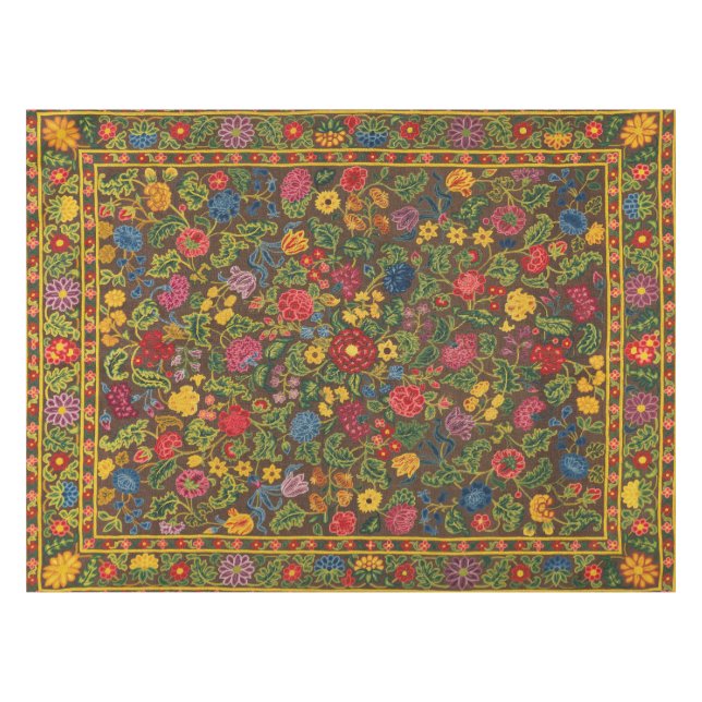 Vibrant Antique Botanical Garden Pattern Tablecloth (Front (Horizontal))