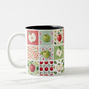 "Vibrant Apple-Themed Coffee Cup" Two-Tone Coffee Mug