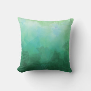 Vibrant Aquamarine Watercolor Background Throw Pillow