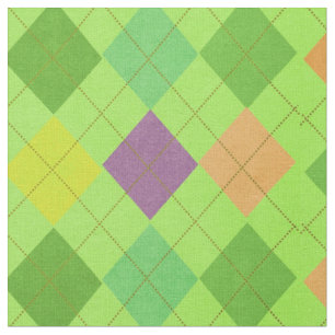 Vibrant Argyle Green Fabric