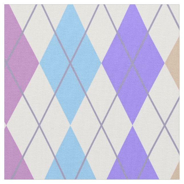 Vibrant Argyle Purple and White Fabric (Close Up)