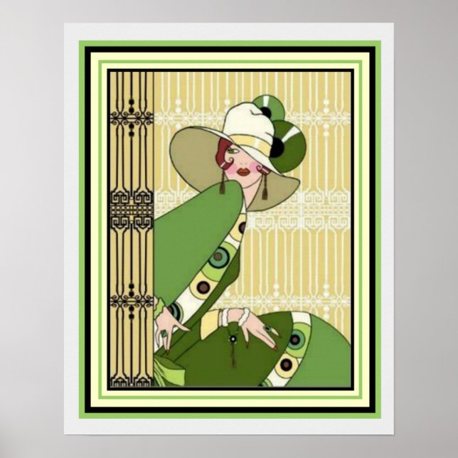 Vibrant Art Deco Fashion Ad 16 x 20 Poster (Front)