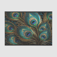 Vibrant Art Deco Peacock Feathers