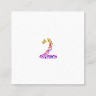 Vibrant Artistic Colourful Marbled Number 2 Square Business Card