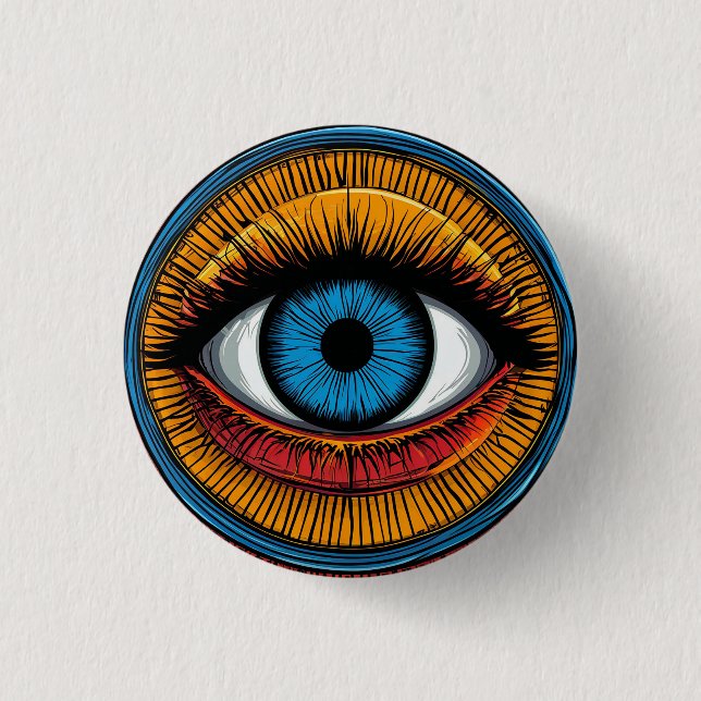 Vibrant Artistic evil Eye Design 1 Inch Round Button (Front)