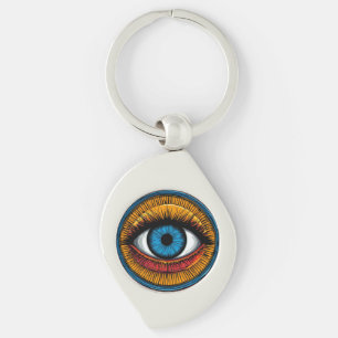 Vibrant Artistic evil Eye Design Keychain