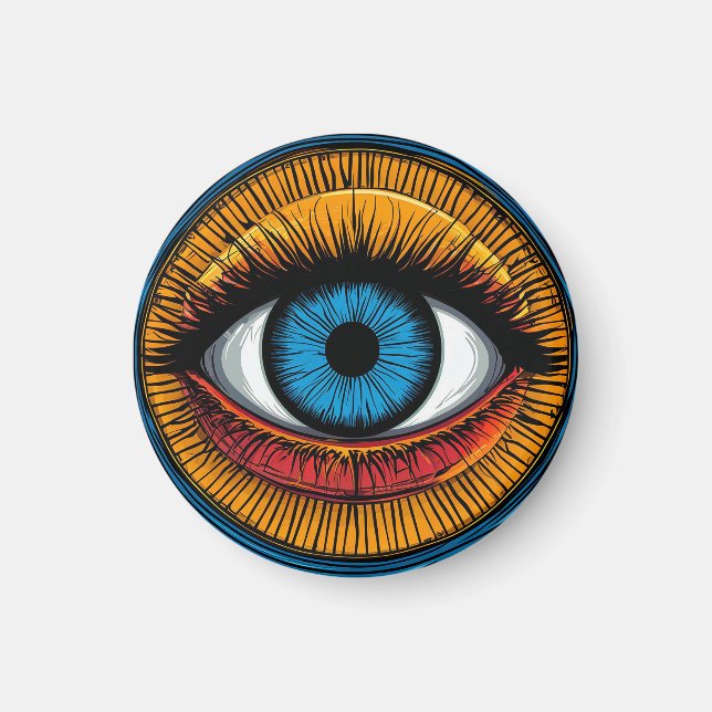 Vibrant Artistic evil Eye Design Magnet (Front)