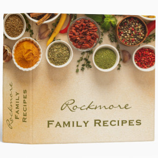 Vibrant Assortment of Spices Recipe Binder