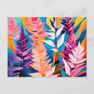 Vibrant Astilbe Floral Geometric Postcard