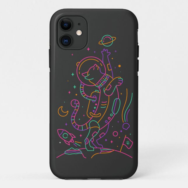 Vibrant Astro Cat Case-Mate iPhone Case (Back)