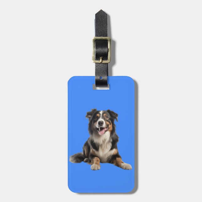 Vibrant Australian Shepherd Dog | Luggage Tag (Front Vertical)