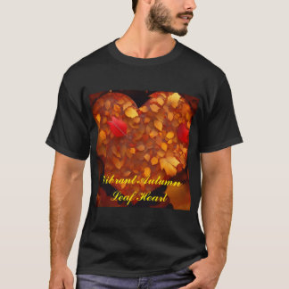 Vibrant Autumn Leaf Heart T-Shirt