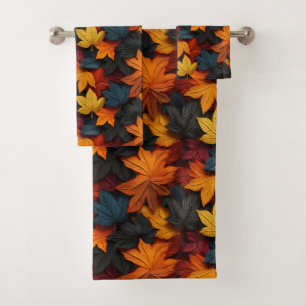 Vibrant Autumn Leaves - A Burst of Fall Colours Bath Towel Set