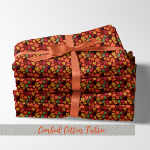 Vibrant Autumn Leaves Multi-Coloured Pattern Fabric