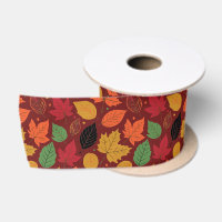 Vibrant Autumn Leaves Multi-Coloured Pattern