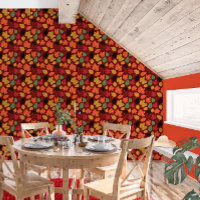 Vibrant Autumn Leaves Multi-Coloured Pattern