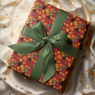 Vibrant Autumn Leaves Multi-Coloured Pattern Wrapping Paper