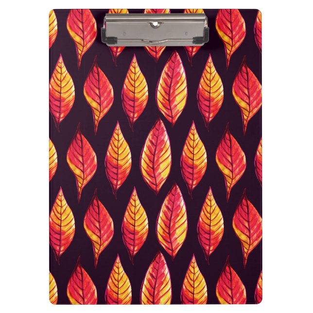 Vibrant autumn leaves pattern in red and yellow clipboard (Front)