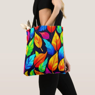 Vibrant Autumn Leaves Pattern Tote Bag