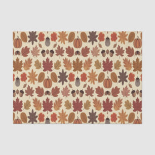 Vibrant Autumn Leaves Pattern with Fall Colours Tissue Paper