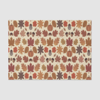 Vibrant Autumn Leaves Pattern with Fall Colours Tissue Paper