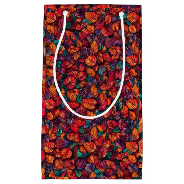 Vibrant Autumn Leaves Small Gift Bag (Front)