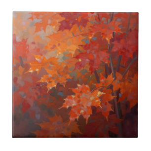 Vibrant Autumn Maple Leaves Canopy Tile