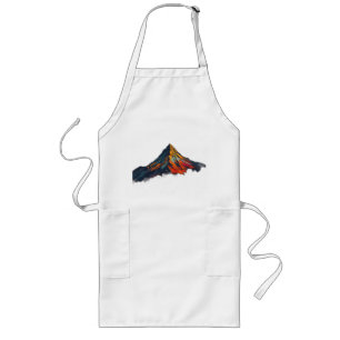 Vibrant Autumn Mountain Burst Long Apron