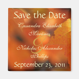 Vibrant Autumn Save the Date Wedding Magnet