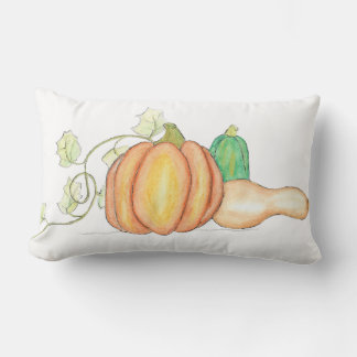 Vibrant Autumn Squash Arrangement Lumbar Pillow
