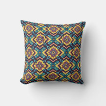 Vibrant Aztec Geometric Floral Pattern