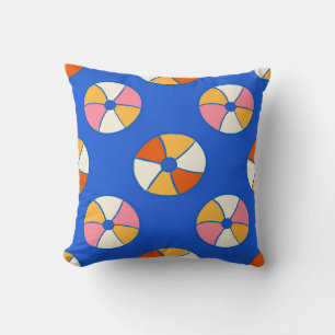 Vibrant Beach Balls Throw Pillow