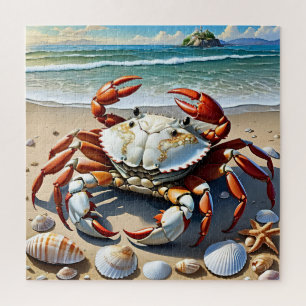 Vibrant Beach Crab Jigsaw Puzzle