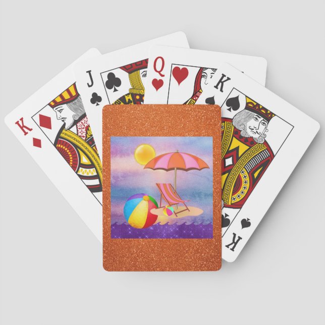 Vibrant Beach   Playing Cards (Back)