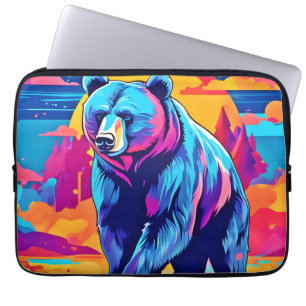 Vibrant Bear Art Laptop Sleeve