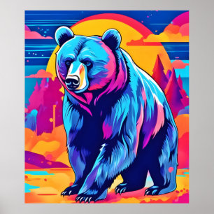 Vibrant Bear Art Poster