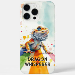Vibrant Bearded Dragon Art Colourful Watercolor iPhone 16 Pro Max Case