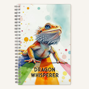 Vibrant Bearded Dragon Art Colourful Watercolor Notebook