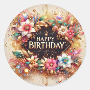 Vibrant Beautiful Design birthday Sticker