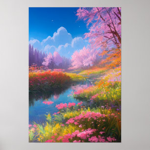 Vibrant Beauty of the Colorful Flower Field Poster